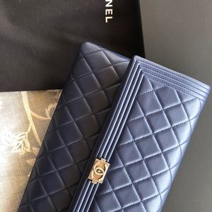 Chanel Boy Navy Clutch